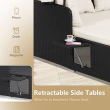 Load image into Gallery viewer, Garden Rattan Daybed with Retractable Canopy and Cushions
