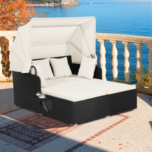 Load image into Gallery viewer, Garden Rattan Daybed with Retractable Canopy and Cushions
