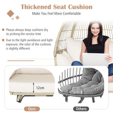 Load image into Gallery viewer, Oversized Rattan Egg Chair with 4 Cushions for Balcony Backyard
