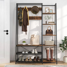 Load image into Gallery viewer, Hall Tree with Storage Bench 5-in-1 Entryway Bench with 9 Hooks
