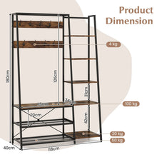 Load image into Gallery viewer, Hall Tree with Storage Bench 5-in-1 Entryway Bench with 9 Hooks
