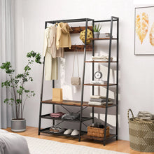 Load image into Gallery viewer, Hall Tree with Storage Bench 5-in-1 Entryway Bench with 9 Hooks
