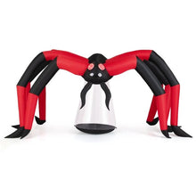 Load image into Gallery viewer, Halloween Inflatable Spider Blow Up Yard Scary Spider with Red Tunnel Light Eyes
