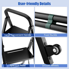 Load image into Gallery viewer, 2-In-1 Hand Truck and Ladder Foldable 3-Step Ladder with Non-slip Wide Pedals
