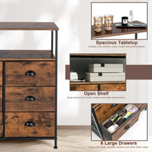 Load image into Gallery viewer, 2-Tier Dresser with 6 Removable Fabric Drawers and Wooden Top
