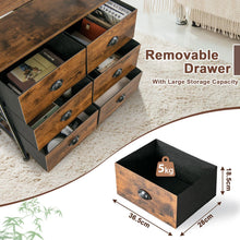 Load image into Gallery viewer, 2-Tier Dresser with 6 Removable Fabric Drawers and Wooden Top
