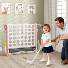 Load image into Gallery viewer, Jumbo 4-in-a Row Game Set with Basketball Hoop and 42 Rings
