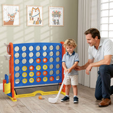 Load image into Gallery viewer, Jumbo 4-in-a Row Game Set with Basketball Hoop and 42 Rings
