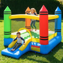 Load image into Gallery viewer, Kids 2-in-1 Crayon Themed Inflatable Bounce House with Slide (without Blower)
