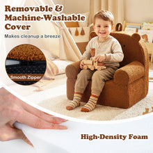 Load image into Gallery viewer, Kids Bear Sofa with Soft Fleece Fabric Cover
