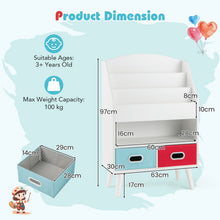 Load image into Gallery viewer, Kids Bookshelf Wooden Book Display Rack with 3-Tier Bookshelves
