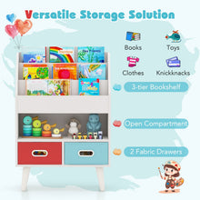 Load image into Gallery viewer, Kids Bookshelf Wooden Book Display Rack with 3-Tier Bookshelves

