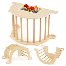 Load image into Gallery viewer, Kids Climbing Arch Sensory Table with Removable Collapsible Storage Bin and Rocker Board
