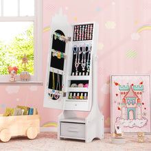 Load image into Gallery viewer, Kids Jewelry Armoire Cabinet Full Length Mirror with Tilt Angles
