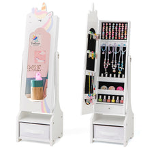 Load image into Gallery viewer, Kids Jewelry Armoire Cabinet Full Length Mirror with Tilt Angles
