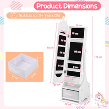 Load image into Gallery viewer, Kids Jewelry Armoire Cabinet Full Length Mirror with Tilt Angles
