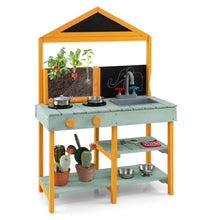 Load image into Gallery viewer, Kids Mud Kitchen Outdoor Kitchen Playset with Educational Plant Viewer
