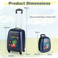 Load image into Gallery viewer, 2 Pieces Kids Luggage Set with Wheels and Height Adjustable Handle
