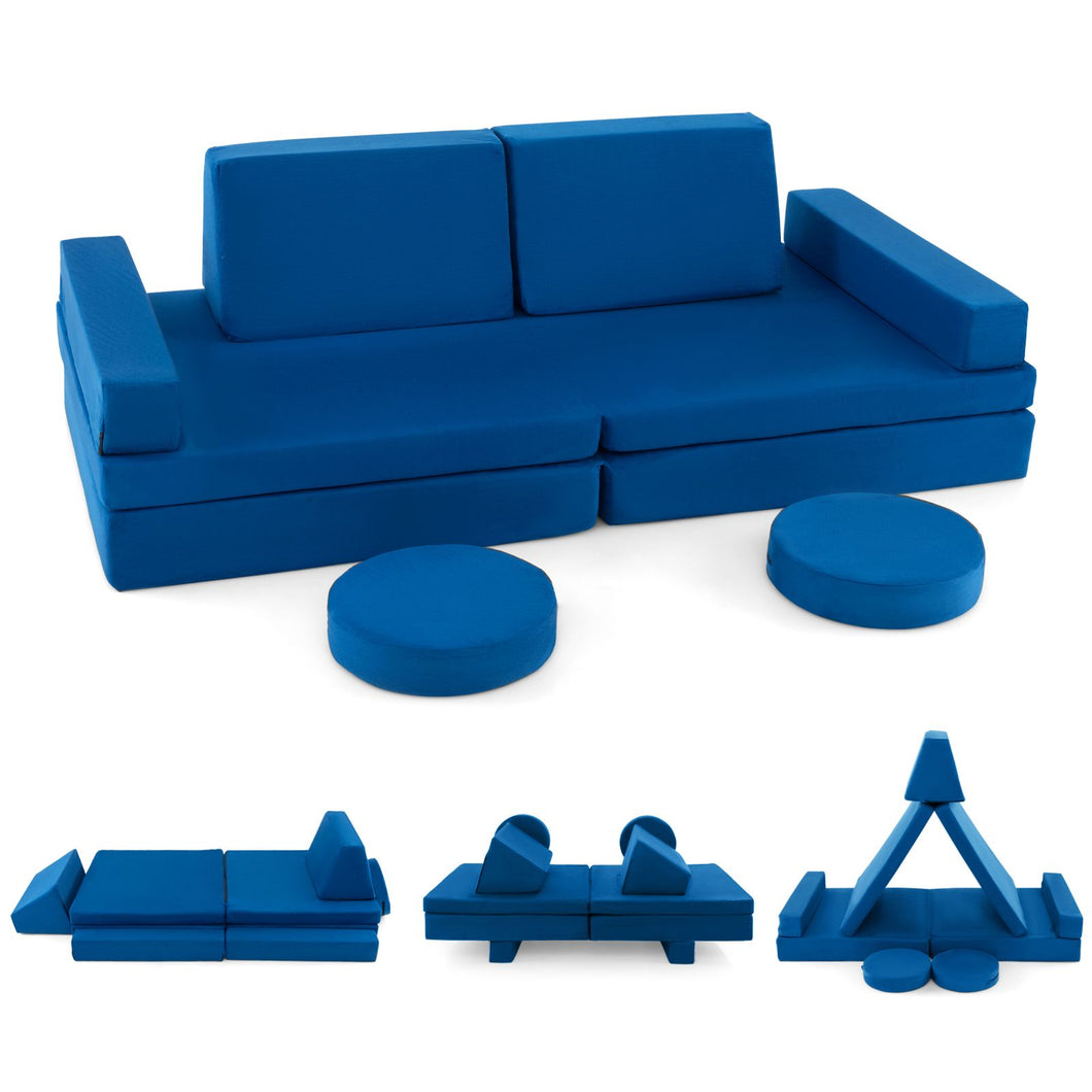 8-Piece Kids Play Couch Sofa with Portable Handle