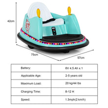 Load image into Gallery viewer, Kids Ride-On Bumper Car with Colorful Flashing Lights and Music
