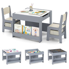 Load image into Gallery viewer, 4 in 1 Wooden Children Activity Desk with 2 Chairs
