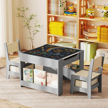 Load image into Gallery viewer, 4 in 1 Wooden Children Activity Desk with 2 Chairs
