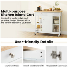 Load image into Gallery viewer, Mobile Kitchen Island Cart Rolling Kitchen Island with Rubber Wood Top
