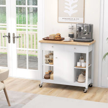 Load image into Gallery viewer, Mobile Kitchen Island Cart Rolling Kitchen Island with Rubber Wood Top
