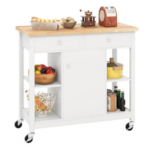 Load image into Gallery viewer, Mobile Kitchen Island Cart Rolling Kitchen Island with Rubber Wood Top
