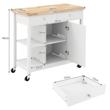 Load image into Gallery viewer, Mobile Kitchen Island Cart Rolling Kitchen Island with Rubber Wood Top
