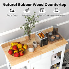 Load image into Gallery viewer, Mobile Kitchen Island Cart Rolling Kitchen Island with Rubber Wood Top
