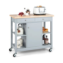 Load image into Gallery viewer, Mobile Kitchen Island Cart Rolling Kitchen Island with Rubber Wood Top
