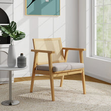 Load image into Gallery viewer, Modern Accent Chair with Solid Rubber Wood Frame
