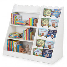 Load image into Gallery viewer, Montessori Kids Bookshelf with 5-Tier Scalloped Shelves for Nursery and Kids Room
