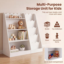 Load image into Gallery viewer, Montessori Kids Bookshelf with 5-Tier Scalloped Shelves for Nursery and Kids Room
