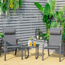 Load image into Gallery viewer, 3 Pieces Patio Bistro Set with Coffee Table and 2 Stackable Chairs
