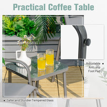 Load image into Gallery viewer, 3 Pieces Patio Bistro Set with Coffee Table and 2 Stackable Chairs
