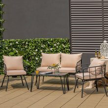 Load image into Gallery viewer, 4 Piece Patio Conversation Set with Seat Back Cushions
