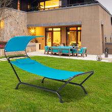Load image into Gallery viewer, Outdoor Hammock with Stand Cushion and Canopy for Garden Lawn
