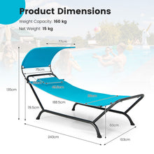 Load image into Gallery viewer, Outdoor Hammock with Stand Cushion and Canopy for Garden Lawn
