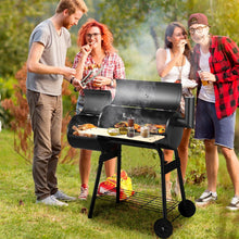 Load image into Gallery viewer, Charcoal BBQ Grill with Wheels and Shelves for Camping Picnic Party
