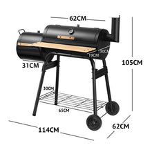 Load image into Gallery viewer, Charcoal BBQ Grill with Wheels and Shelves for Camping Picnic Party
