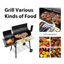 Load image into Gallery viewer, Charcoal BBQ Grill with Wheels and Shelves for Camping Picnic Party
