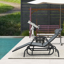 Load image into Gallery viewer, Outdoor Chaise Lounge Glider Chair with Armrests and Pillow
