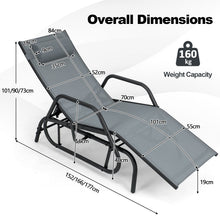 Load image into Gallery viewer, Outdoor Chaise Lounge Glider Chair with Armrests and Pillow
