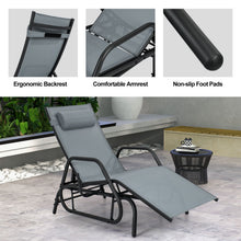 Load image into Gallery viewer, Outdoor Chaise Lounge Glider Chair with Armrests and Pillow
