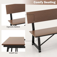 Load image into Gallery viewer, Outdoor Garden Bench with Weatherproof HDPE Backrest and Seat
