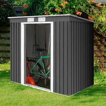 Load image into Gallery viewer, Outdoor Metal Garden Storage Shed with Sloping Roof
