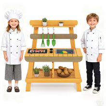 Load image into Gallery viewer, Outdoor Mud Kitchen for Kids Toddler Wood Pretend Play Kitchen
