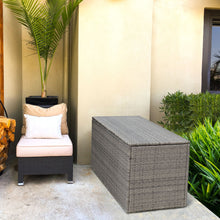 Load image into Gallery viewer, 330L 2-Tier Outdoor PE Wicker Storage Box with Lid and Front Doors
